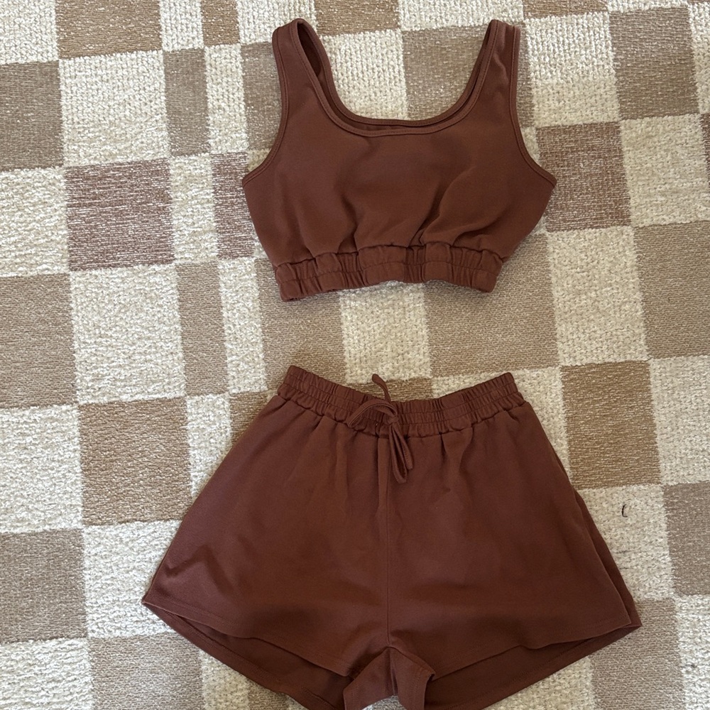 Brown Two-Piece Lounge Set